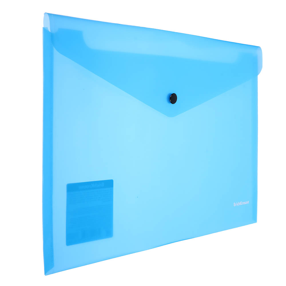 Erich Krause Папка-конверт на кнопке пластик. A4, "Физзи Вивид","Физзи Неон" полупрозр.,47423, 44431 - #5