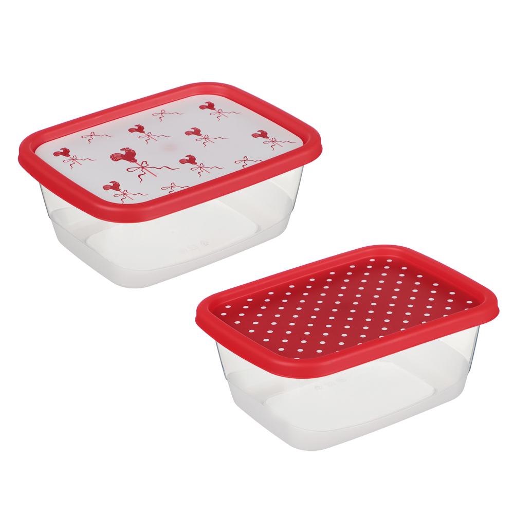 Пасха Контейнер для продуктов прямоугольный 0,85л, пластик, 2 дизайна - #1