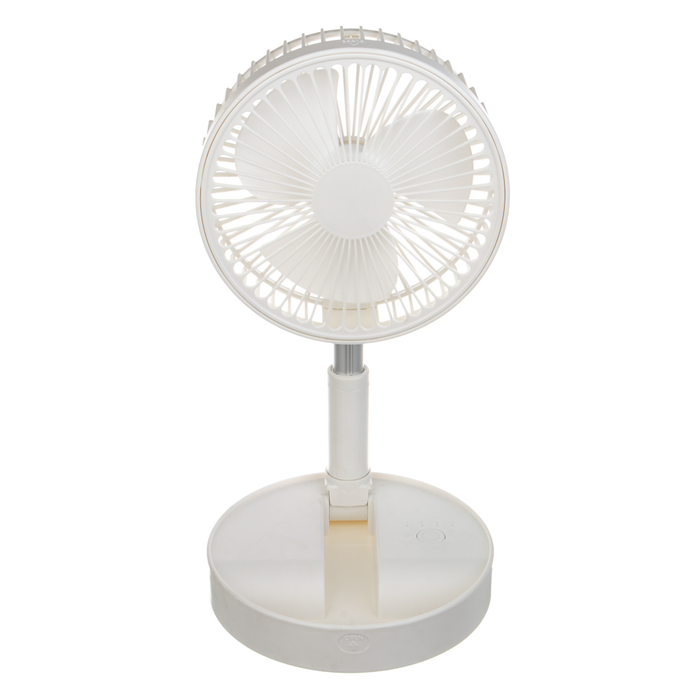 Вентилятор складной тм LEBEN 3Вт, 4 режима, диаметр 20см, 3.7в/2400мАч, USB-кабель, белый - #1