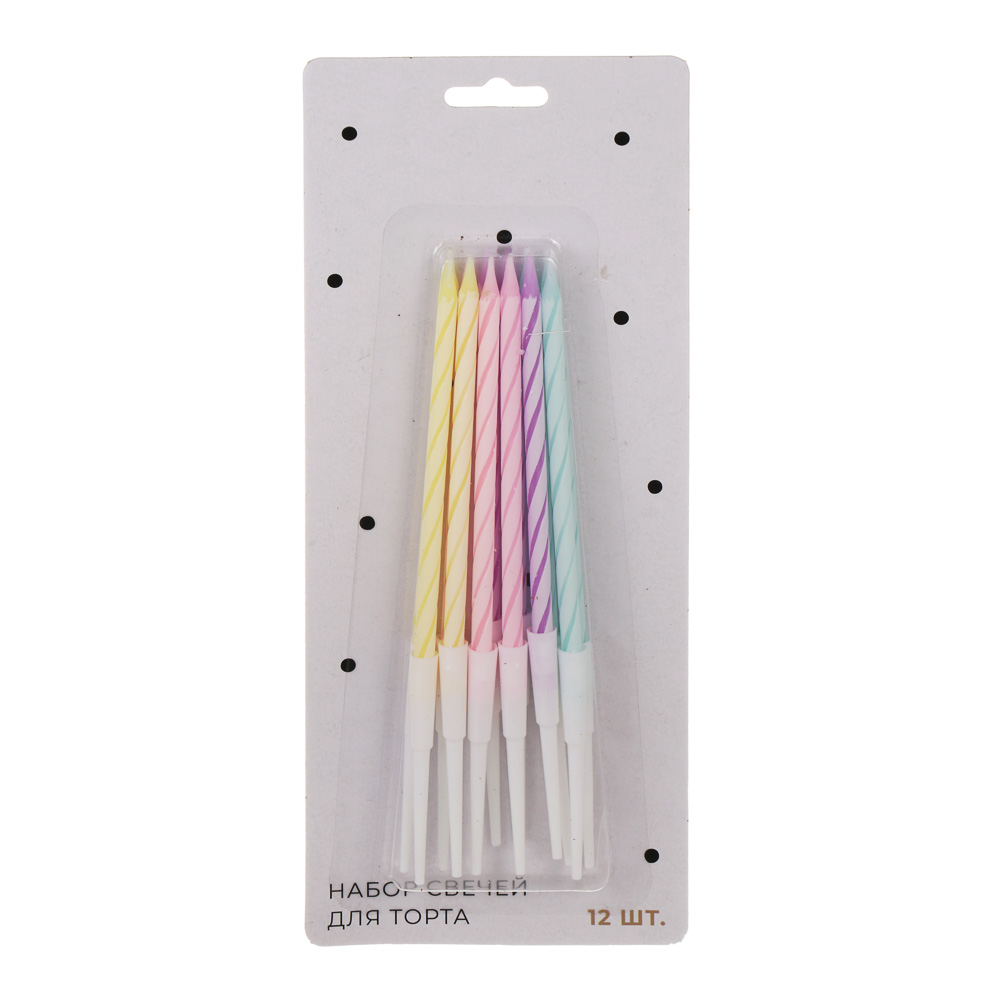 Набор свечей для торта тм Fntastic 12 шт, 12 см, парафин - #4