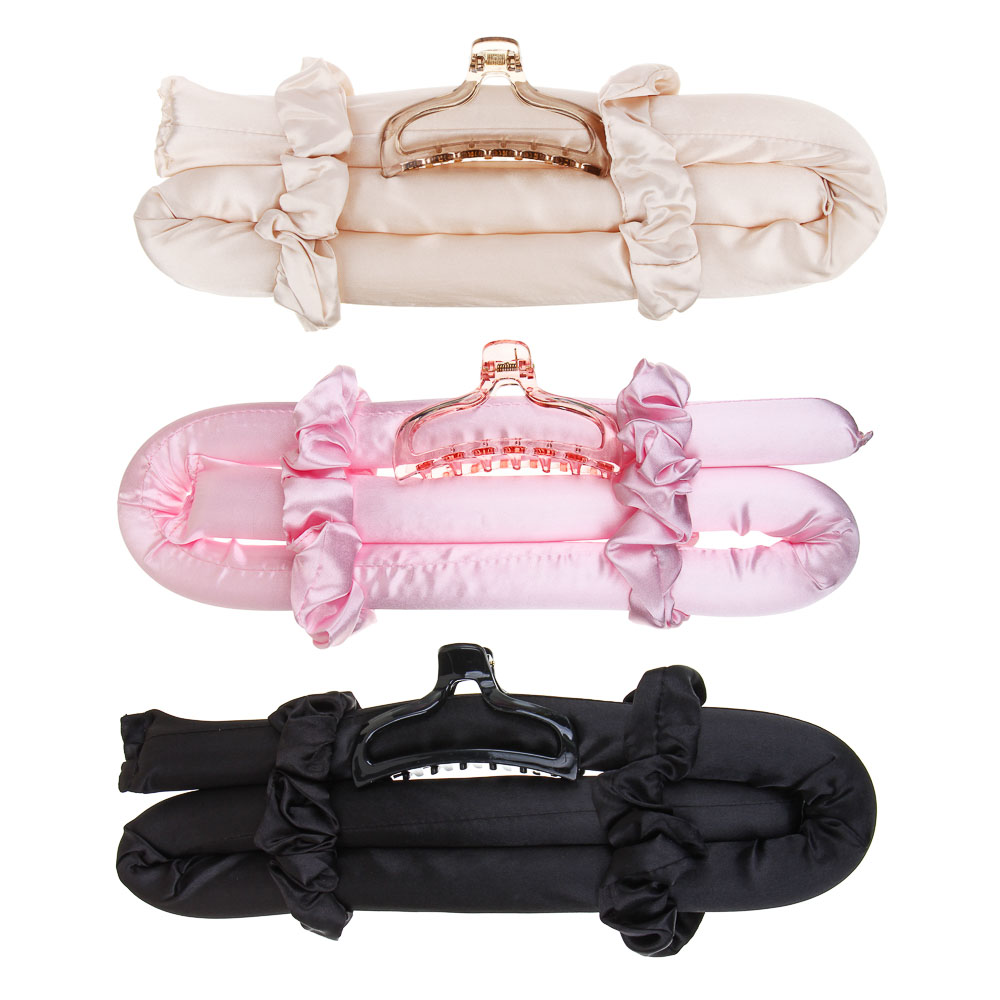 ЮНИLOOK Набор для завивки локонов (бигуди-лента, 2 резинки, краб), полиэстер, 3 цвета, ACS25-20 - #1