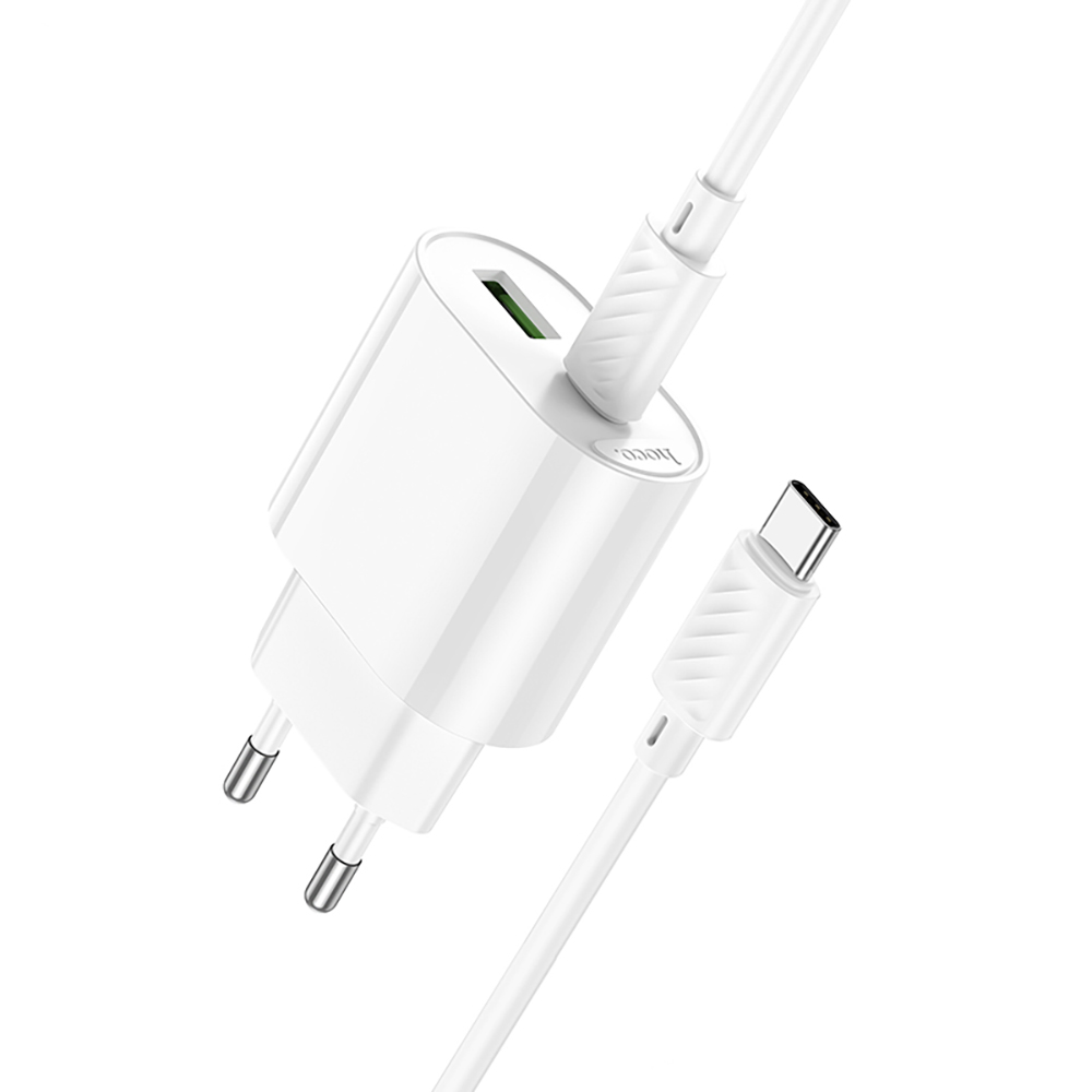 Комплект СЗУ hoco. модель C109A, PD20Вт+QC3.0, каб. C-C, белый - #6