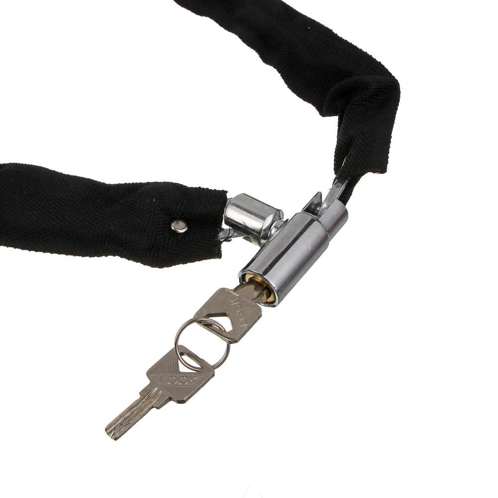 Замок велосипедный тм BY SPORT, цепь, 100х5см, металл, черный - #5