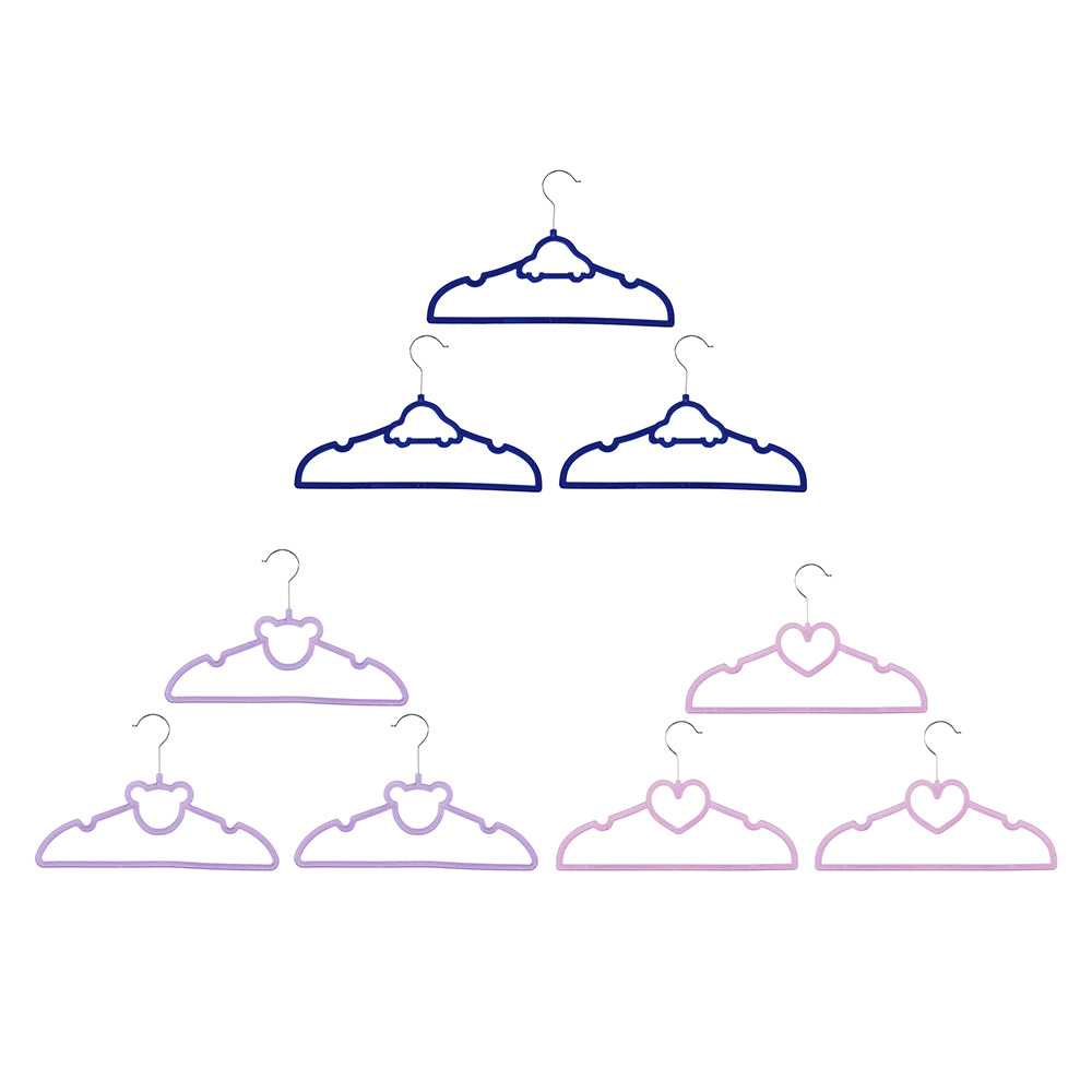 VETTA Набор вешалок детских, 3шт, с покрытием флок, 3 дизайна - #1