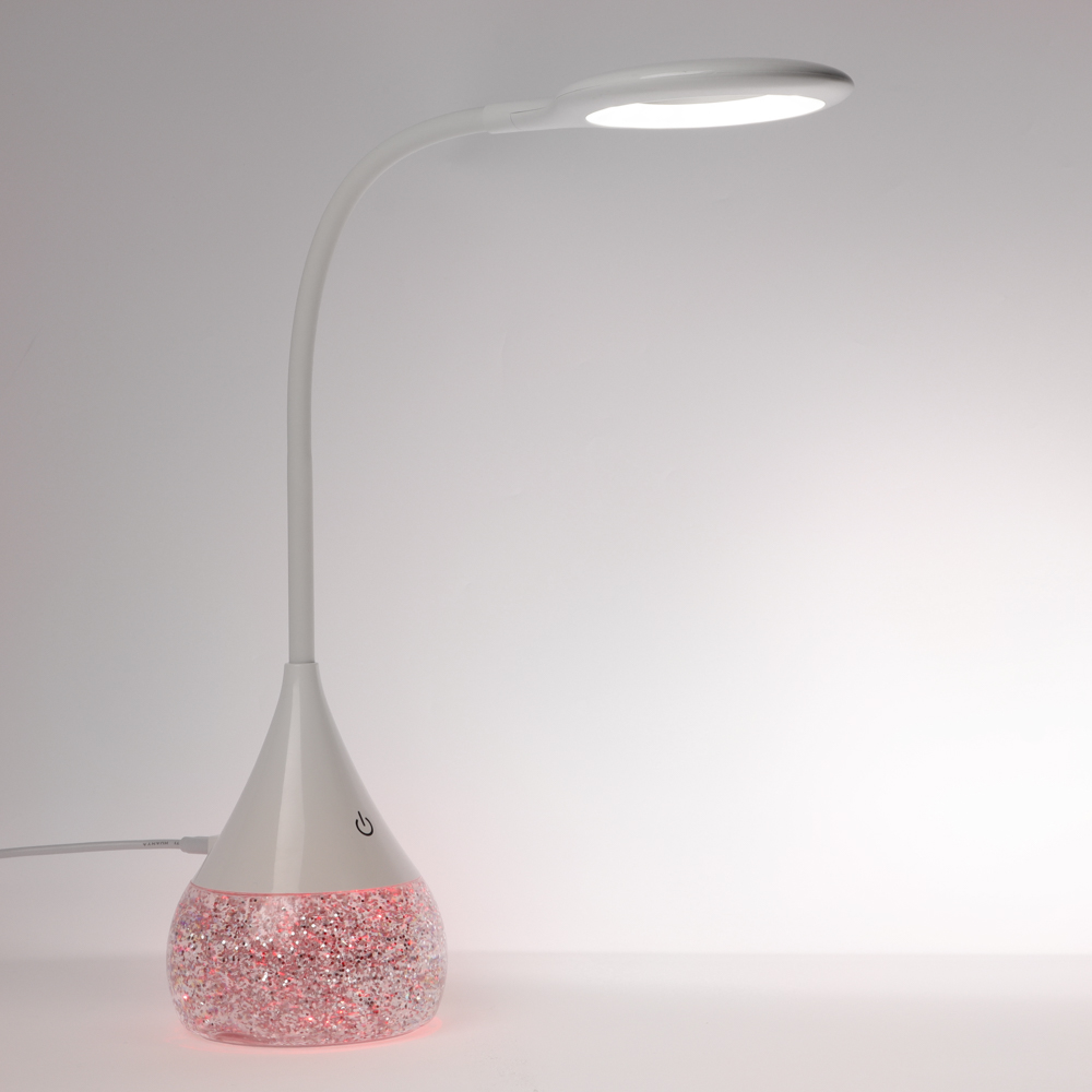 BY Светильник переносной настольный Глиттер,16LED,5Вт,300Лм,RGB,USB-C 5В,каб.1м, дим., пластик,белый - #10