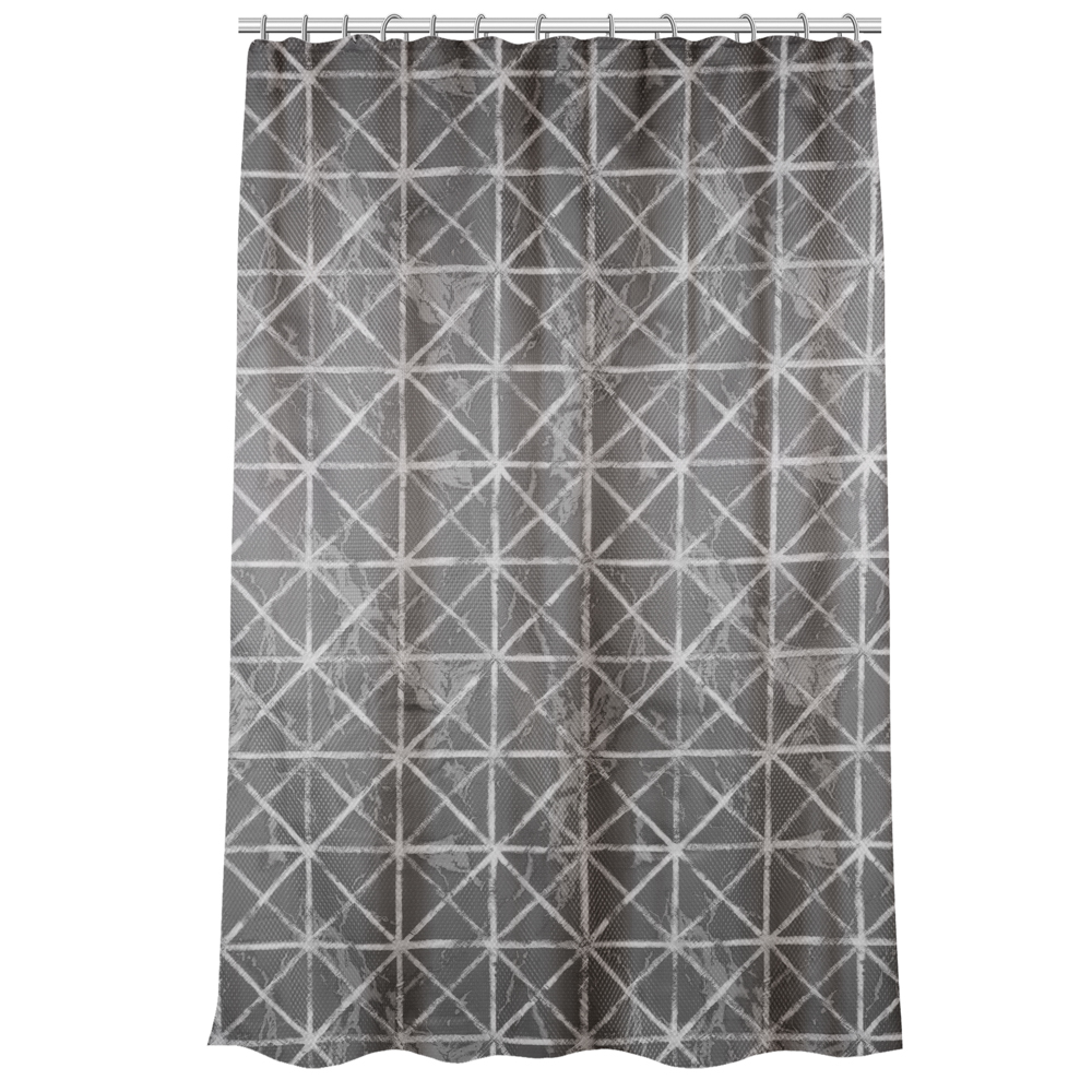VETTA Шторка для ванной, с утяжелителем, полиэстер, 90 г/м2, 180x180см, Геометрия, 615 - #1