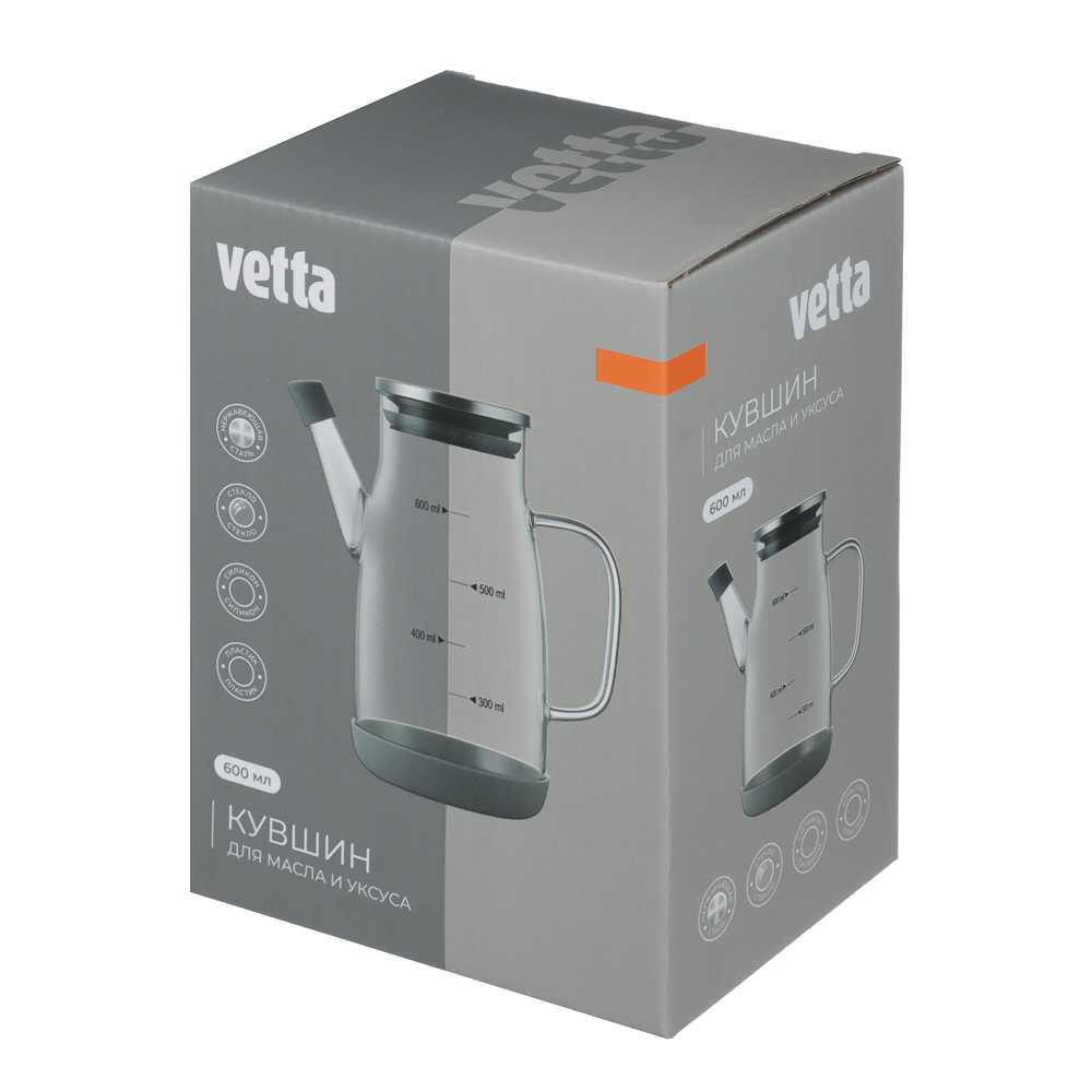 VETTA Кувшин для масла/уксуса, 600мл, стекло, силикон, металл, пластик - #7