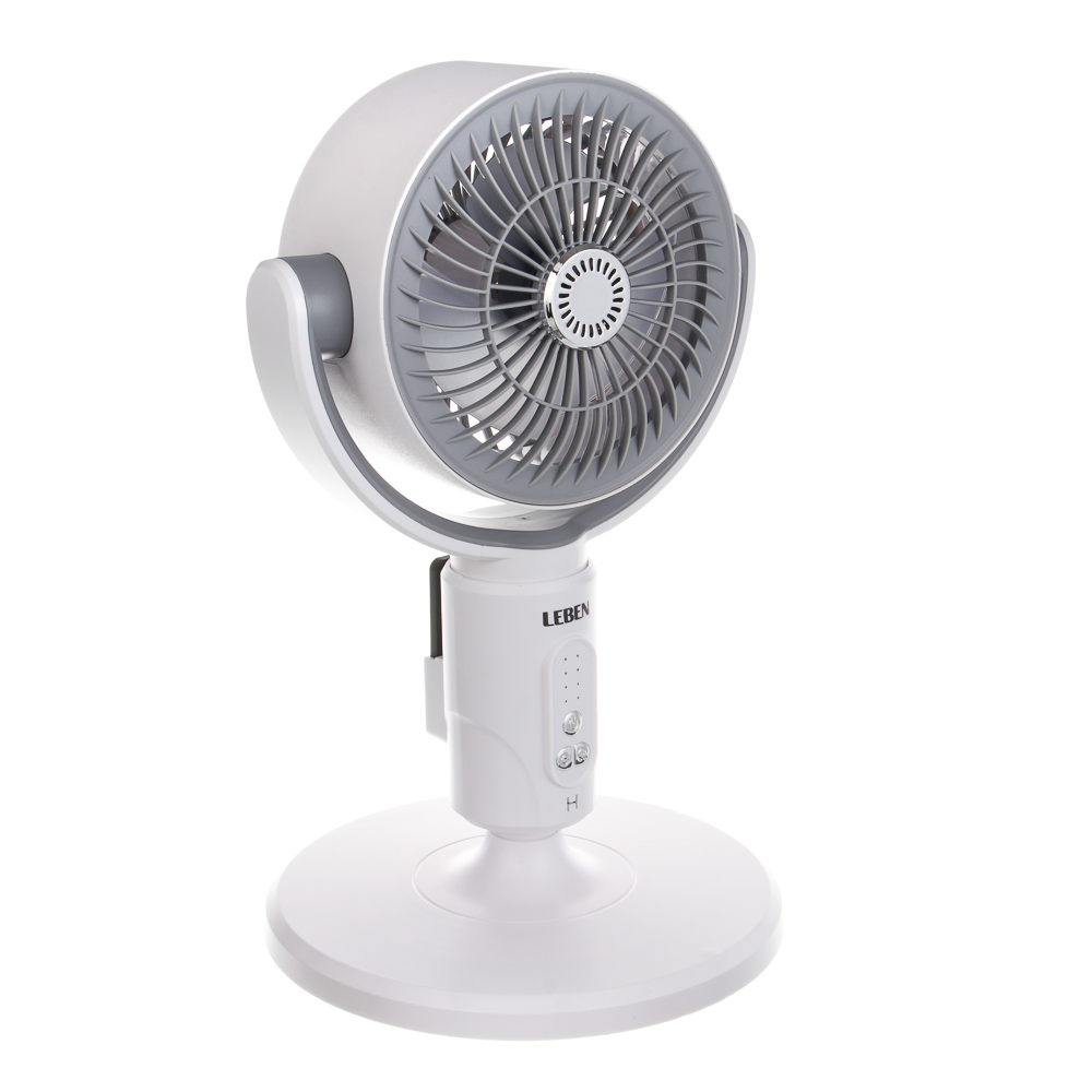 Вентилятор напольный тм LEBEN 10Вт, 5 скоростей, диаметр 19см, 3.7в/4000мАч, таймер, пульт ДУ, белый - #5