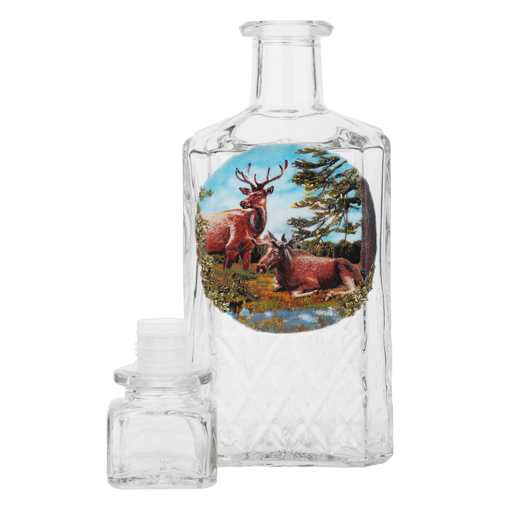 Набор Охота штоф 0,5л + стопки 50мл 6шт, стекло, с декором - #5