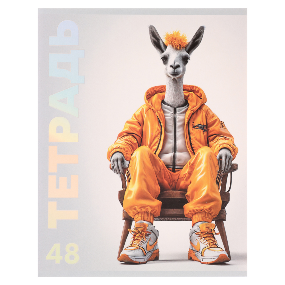 ClipStudio Тетрадь 48л. в клетку, офсет, обл. мел.картон, скрепка, выб лак, "Звери в креслах" 4 диз. - #6