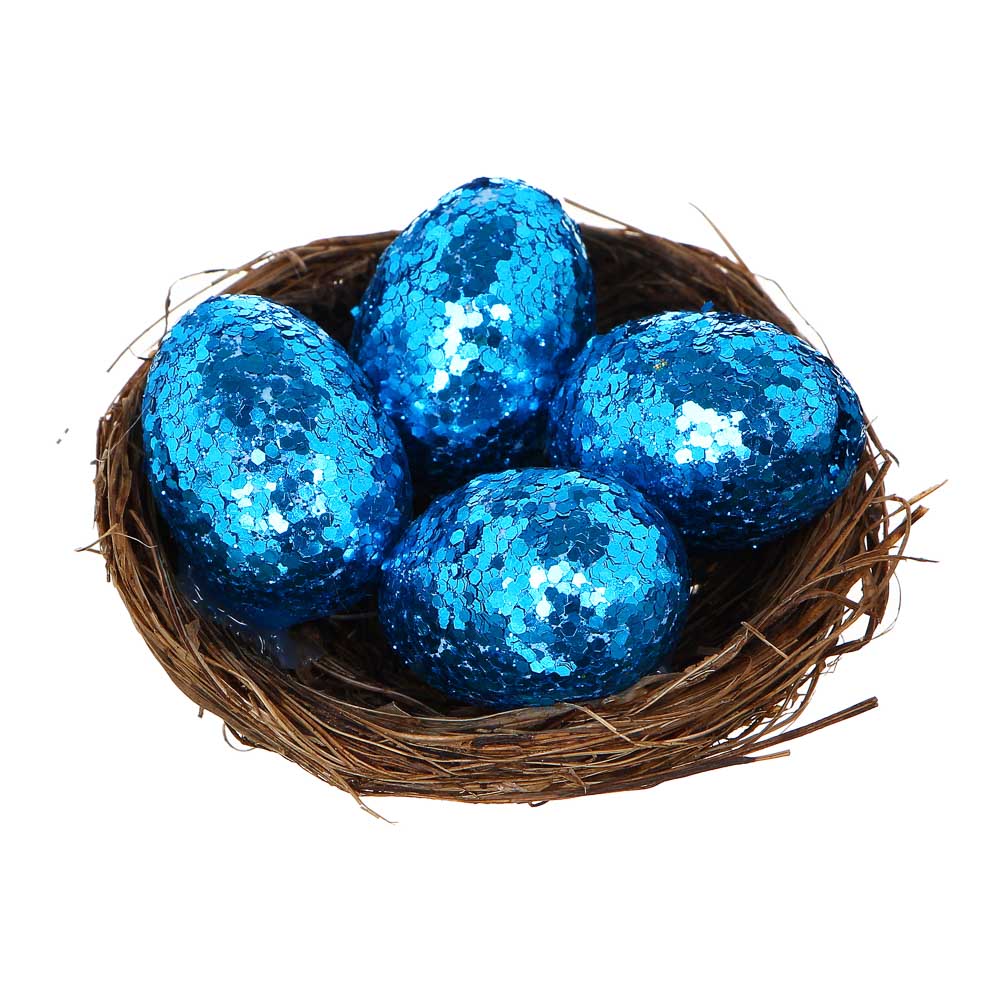 Декор "Пасхальный" в виде яиц в корзинке, набор 3 шт, 6,5-7 см - #3