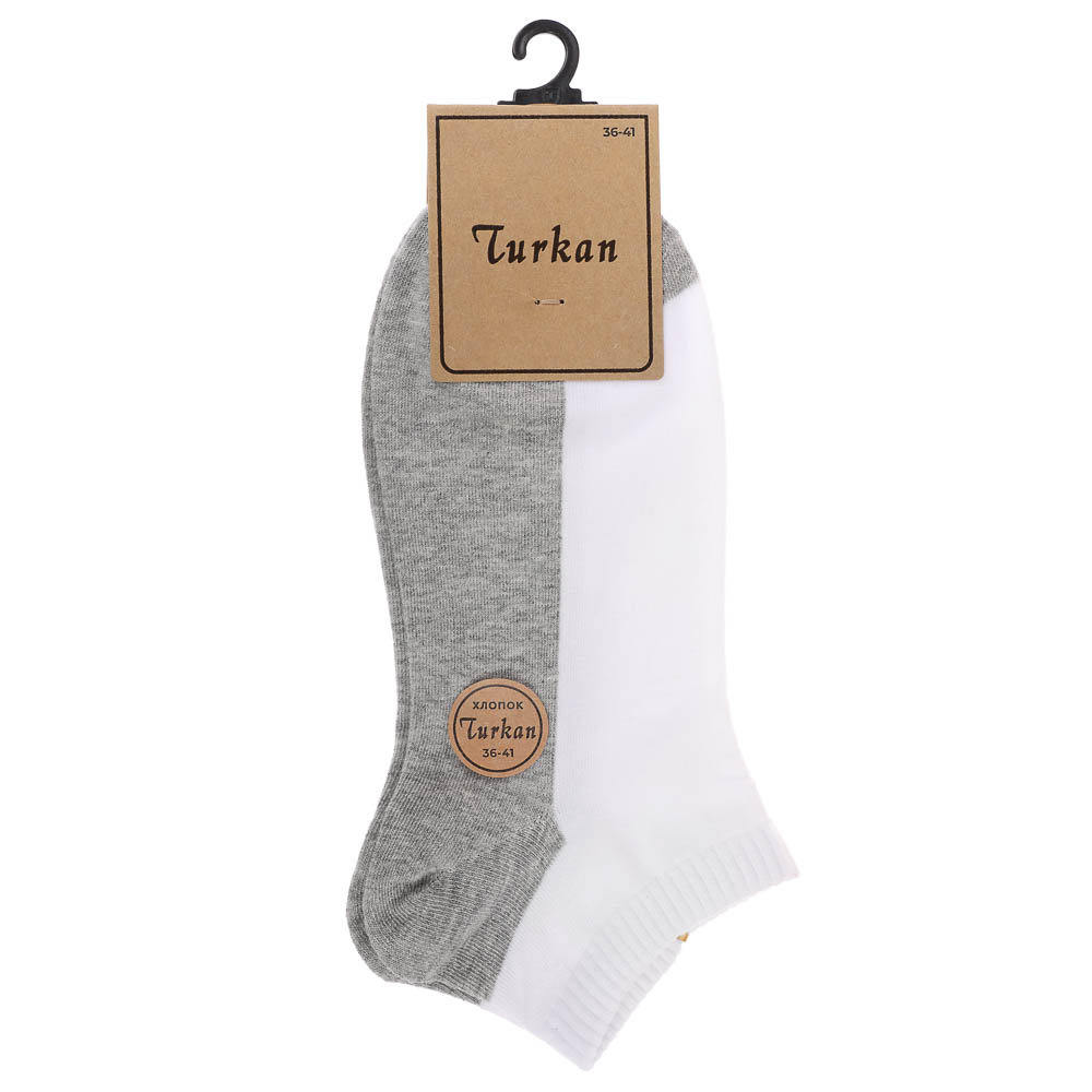 Носки женские короткие, тм Turkan, р. 36-41, 90%хлопок, 8% п/а, 2%лайкра,разноцветные, В-6433 - #3