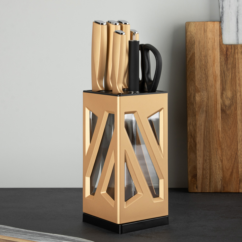 SATOSHI Анбон Набор ножей кухонных 8пр, вращающаяся подставка - #11