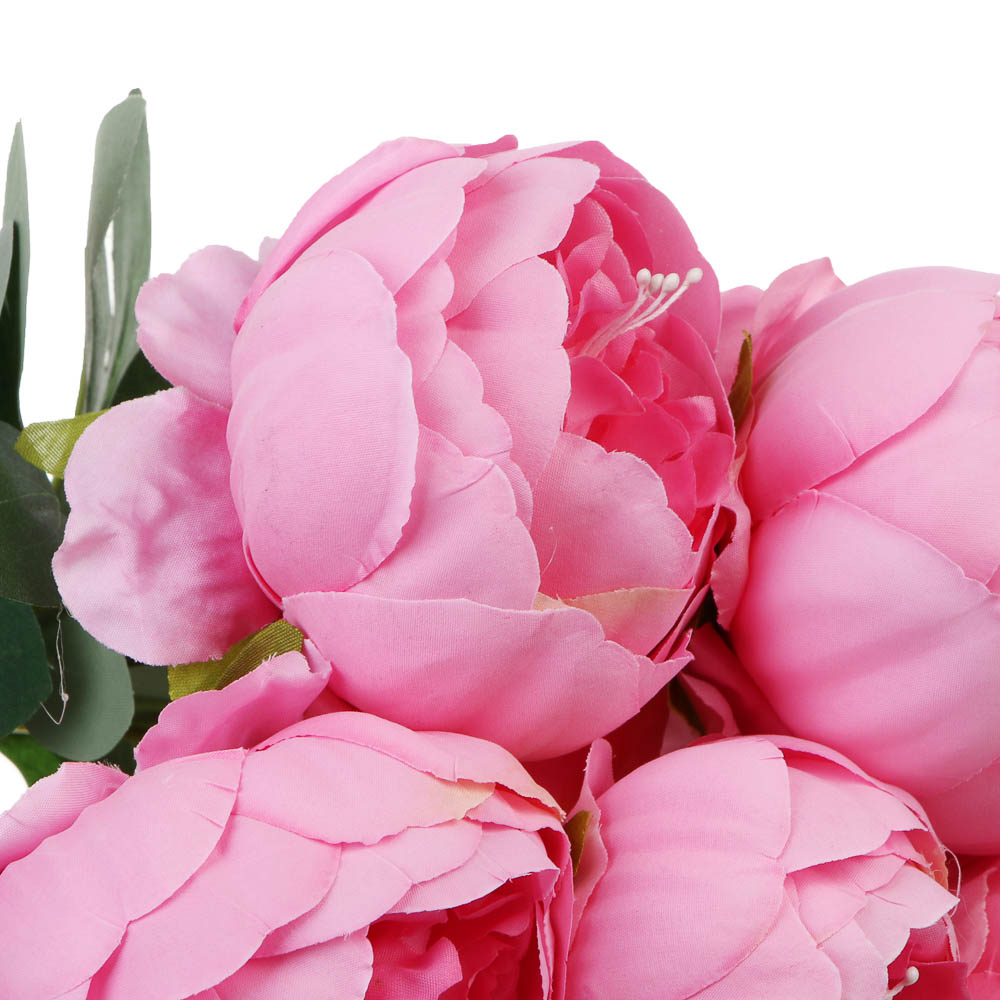 LADECOR Цветок искусственный, пион, букет 7 цветков, 41 см, пластик, ткань, проволока, 5 цветов - #3