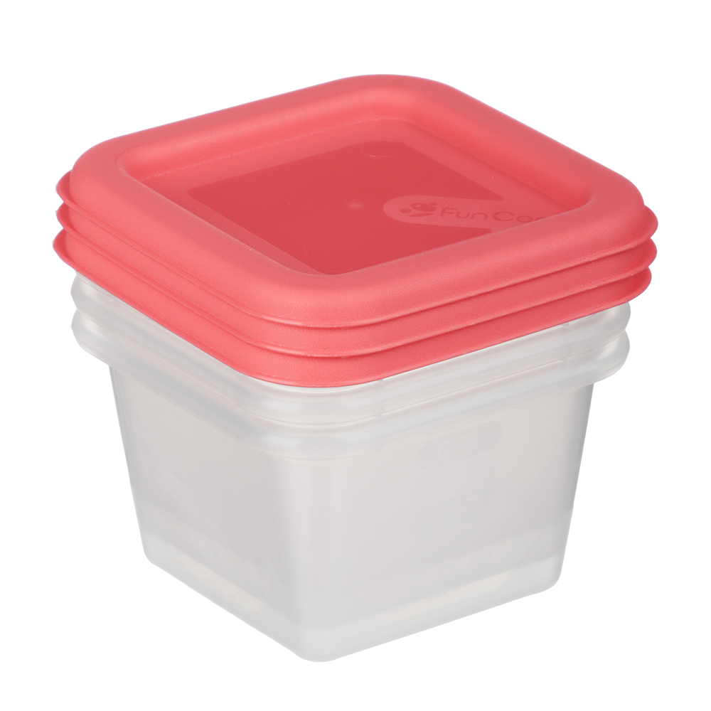 Набор контейнеров пищевых квадратных, 3шт, 0,15л, пластик, 3 цвета - #7