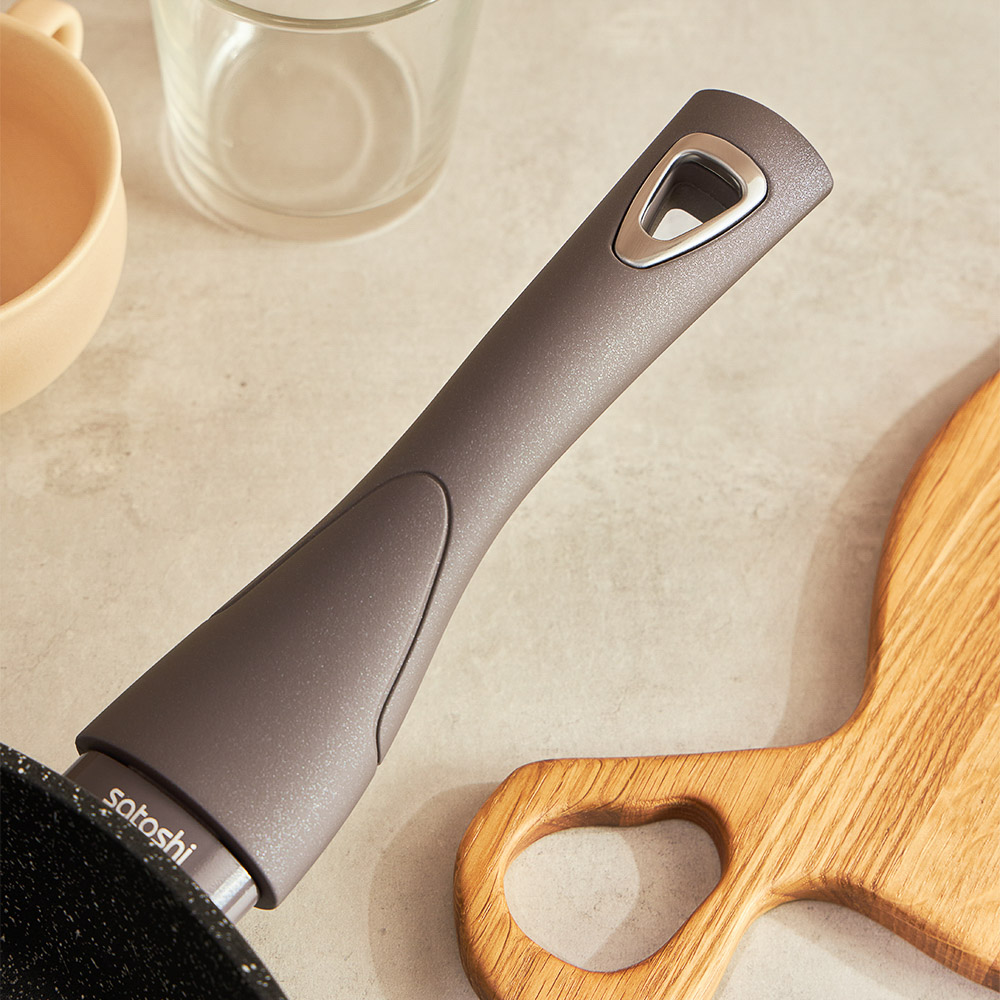 SATOSHI Валькур Сковорода литая глубокая d=28см, антипригарное покрытие мрамор, индукция - #11