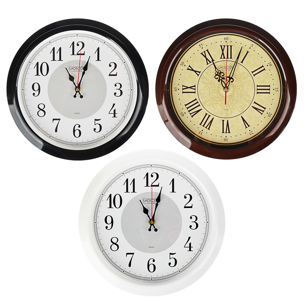 LADECOR CHRONO Часы настенные круглые, d30см, пластик, 3 дизайна - #2