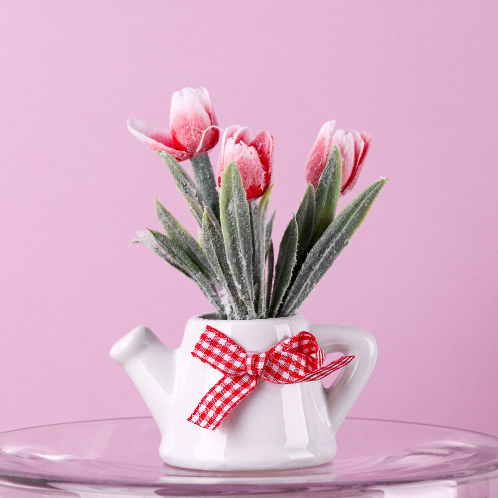 LADECOR Цветок в горшке Цветочная коллекция, пластик, полиэстер, 12х8х6 см, 2вида, 6 цветов, 1507-16 - #5