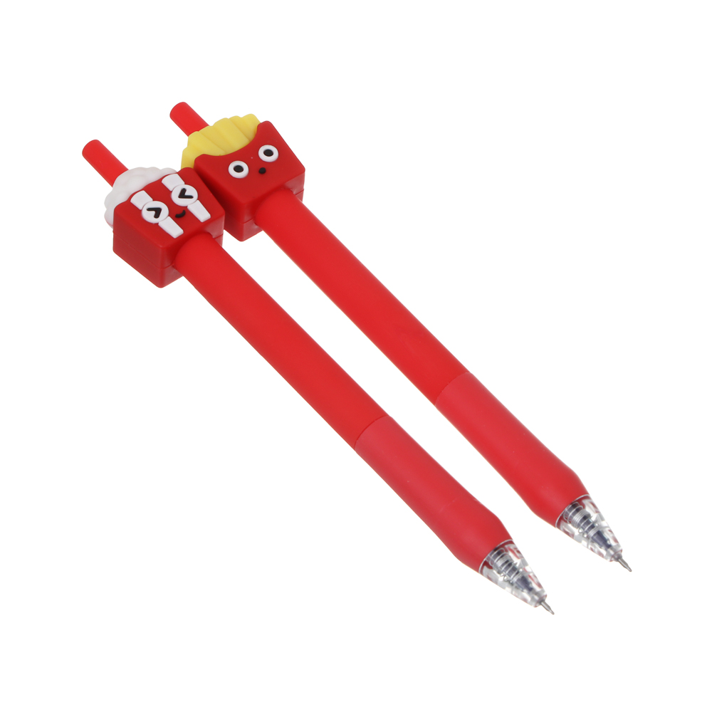 Ручка гелевая автоматическая синяя 0,5мм, "Фаст Фуд", 2 вида, шоу-бокс - #1