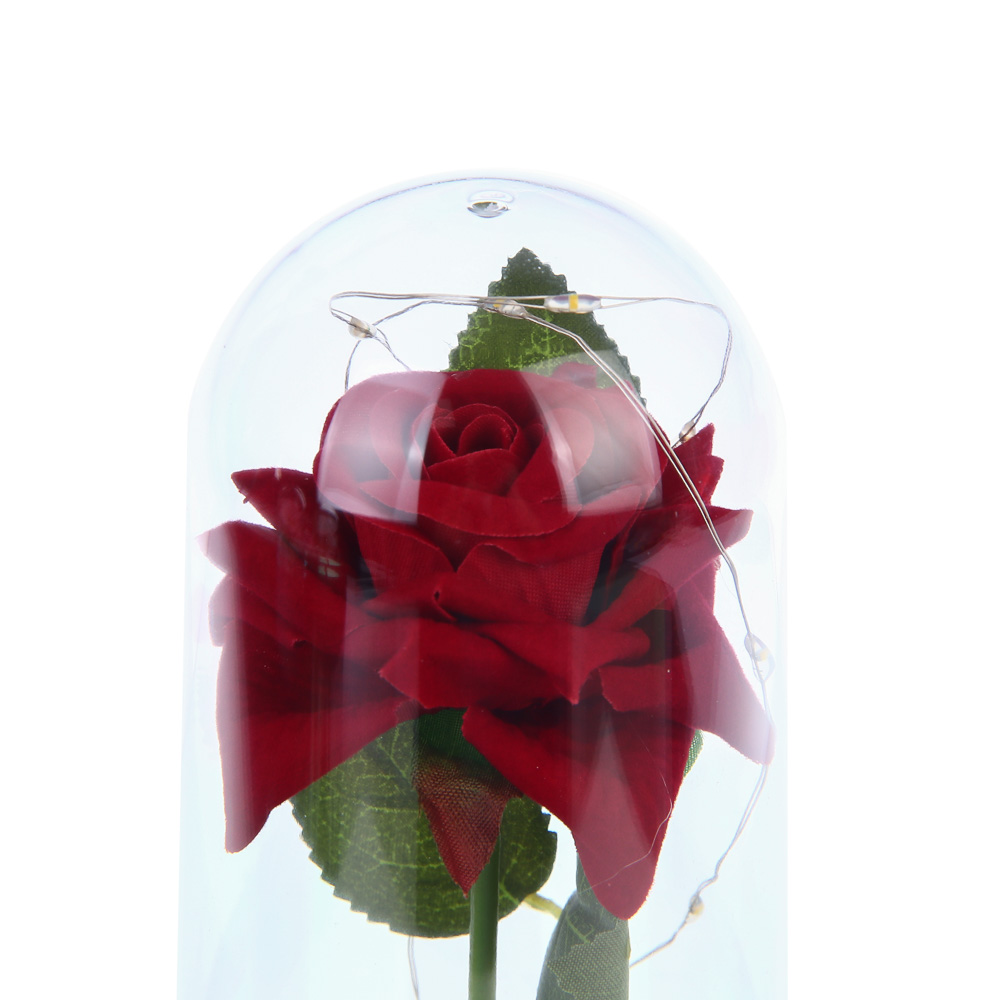 Декор "Роза в колбе" с подсветкой, 15х8х8см, 3хLR1130, ткань, пластик, проволока, 3 вида - #3
