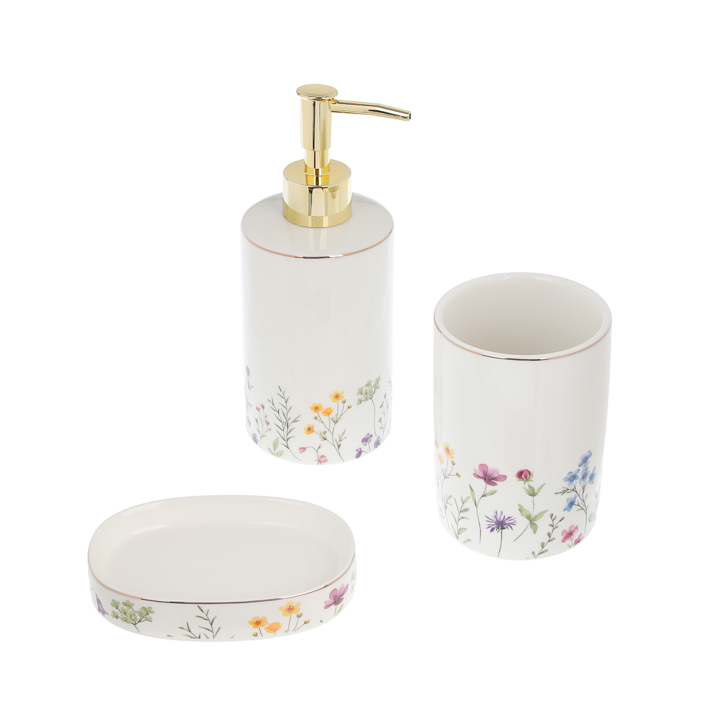 Диспенсер для жидкого мыла тм VETTA Вирджиния, 320мл, керамогранит, белый, 7x7x12 см/18см - #5