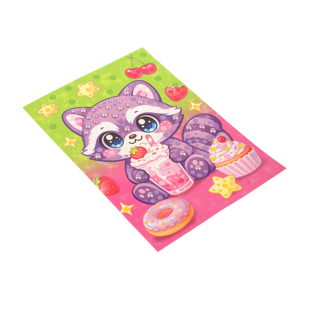 ХОББИХИТ Аппликация жемчужными стразами, пластик, картон, 22х33см, 3-6 дизайнов - #6