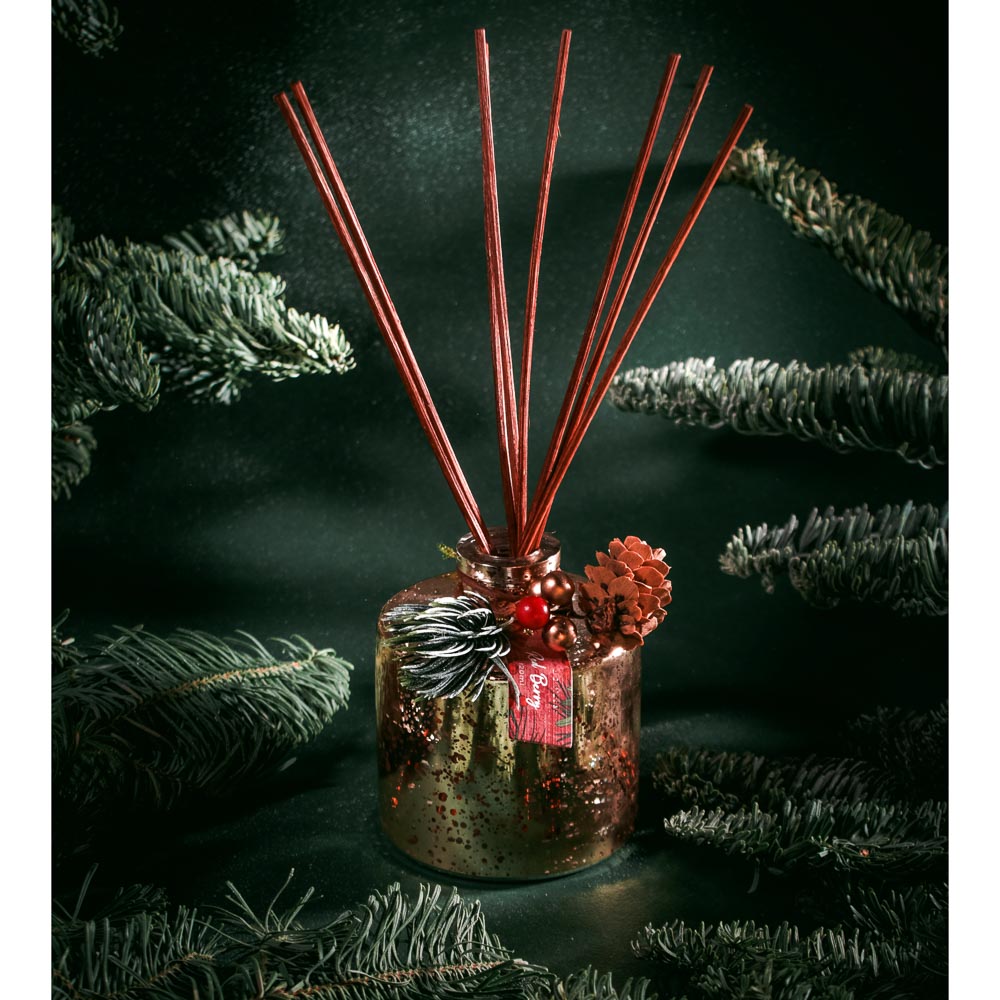 Аромадиффузор LADECOR с палочками и декором "Merry christmas", 120 мл - #7