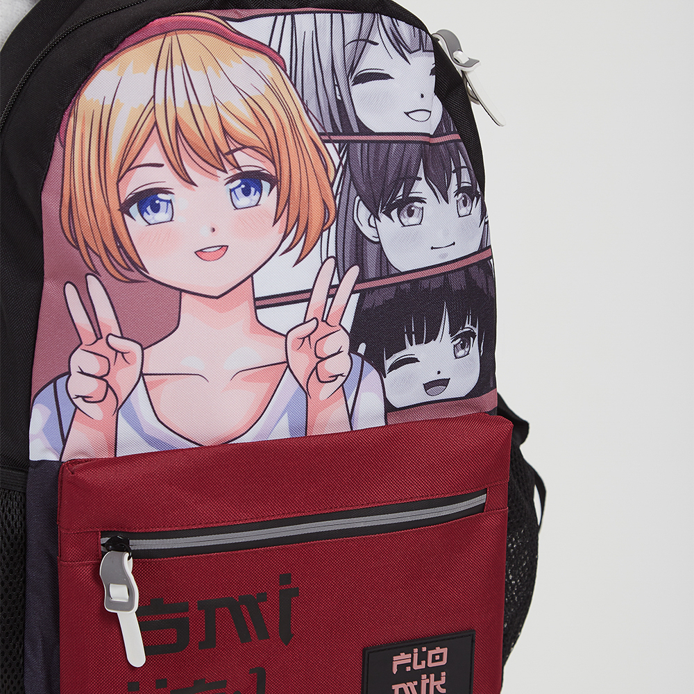 Японский стиль Рюкзак подростковый 43,5х29х13,5см, 1 отд., 3 карм., ПЭ, нашивка и пулеры из силикона - #10