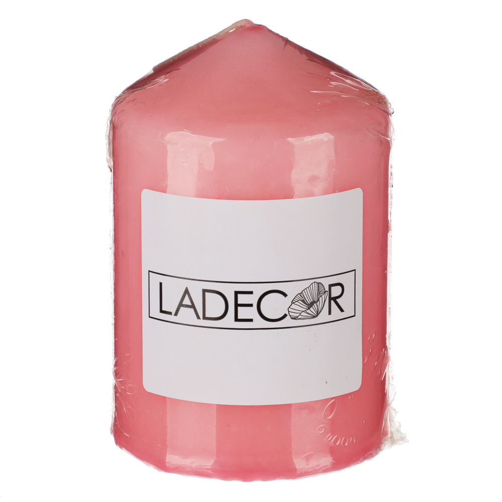 Свеча пеньковая Ladecor, розовая, 7х10 см - #2