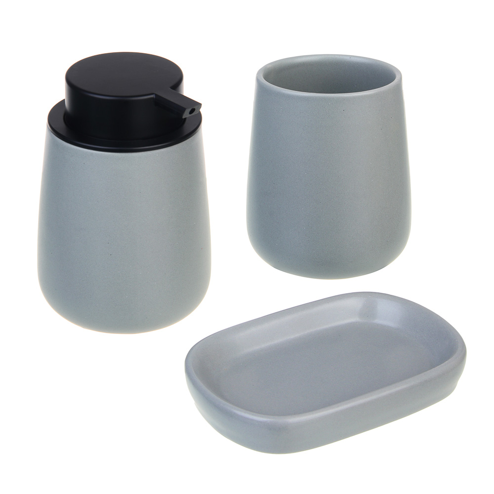 VETTA Дозатор для жидкого мыла, 320 мл, 13x9x9 см, керамика, "Космос", серый - #6