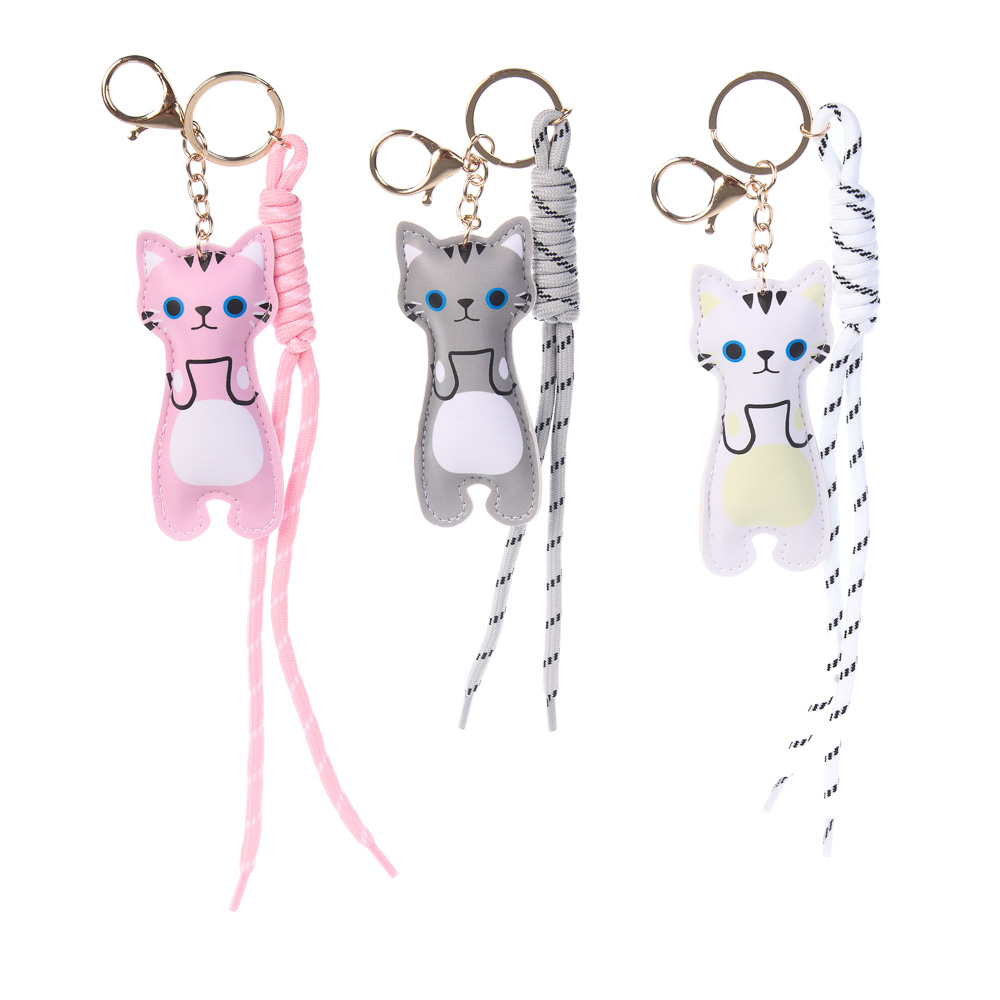 Подвеска брелок шнур паракорд и котик тм ЮL, ПУ, нейлон, металл, 9,5х4,5 см, 3 цвета - #1