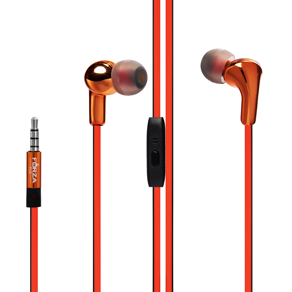 FORZA КИРЯ Наушники внутриканальные с микрофоном, металлик-хамелеон, глубокий бас, 120см, пластик - #1