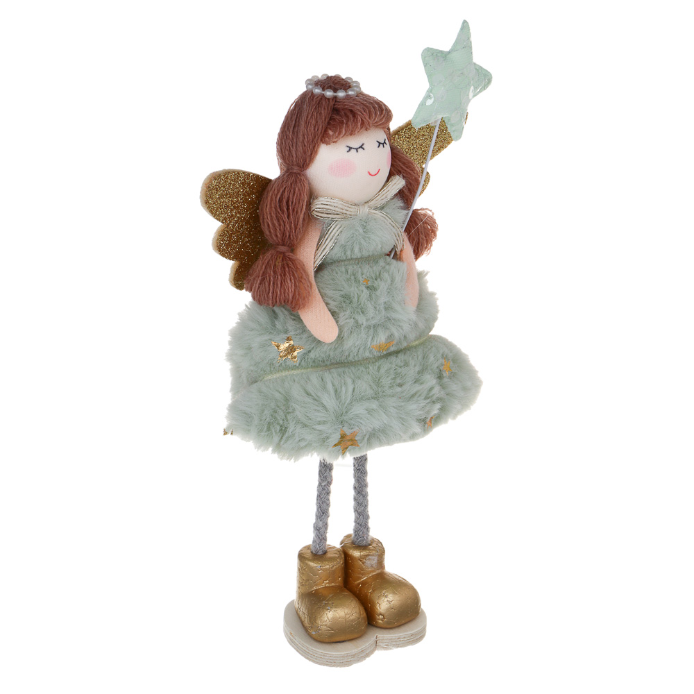 СНОУ БУМ Сувенир Ангел 21 см, полиэстер, зеленый, 3 вида - #3