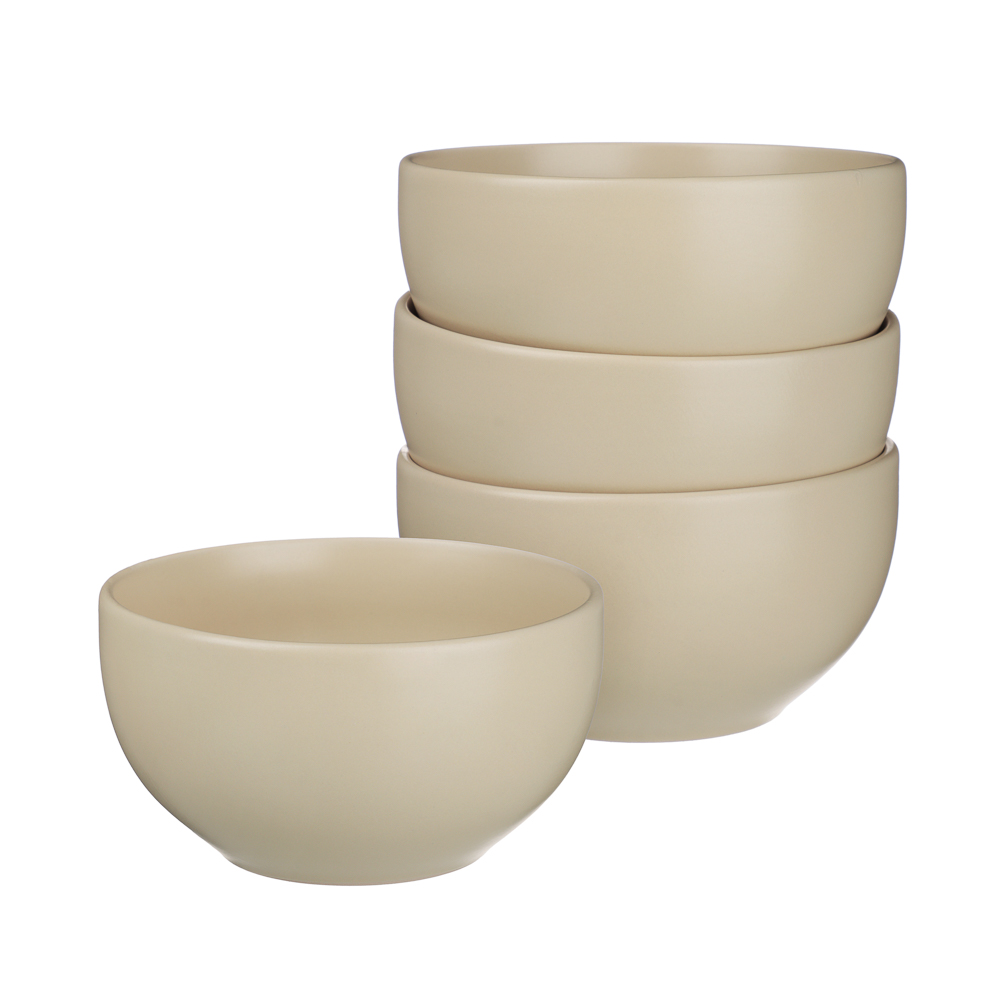 MILLIMI Набор стол.посуды 16пр(тар26см*4, тар20см*4, салатн650мл*4, кружка340мл*4) керамика, кремовы - #7