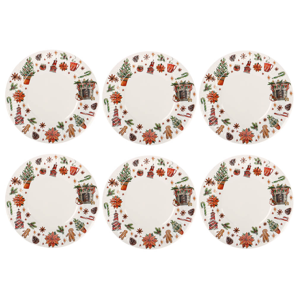 Набор бумажных тарелок Новогоднее настроение, 6 шт d=180 мм - #2