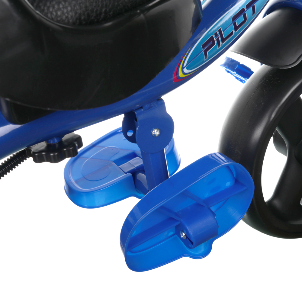 Велосипед детский трехколесный 10"/8" с ручным управлением, синий - #7