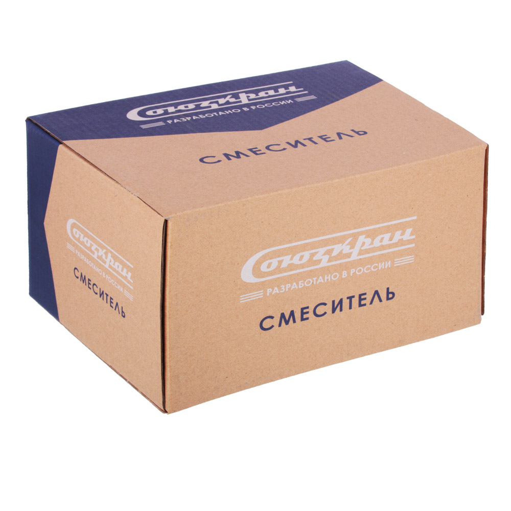 СоюзКран Смеситель для ванны с душем, короткий излив, керам. картридж 35мм, хром, цинк, SK07-M102 - #5