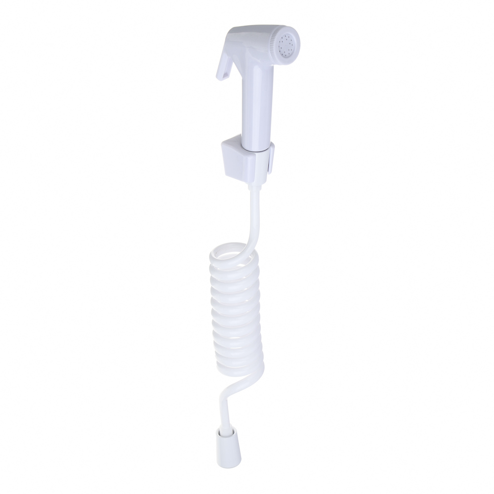 СоюзКран Набор для гиг. душа, лейка 30мм, 1 режим, шланг 30-150см, держатель, белый - #1