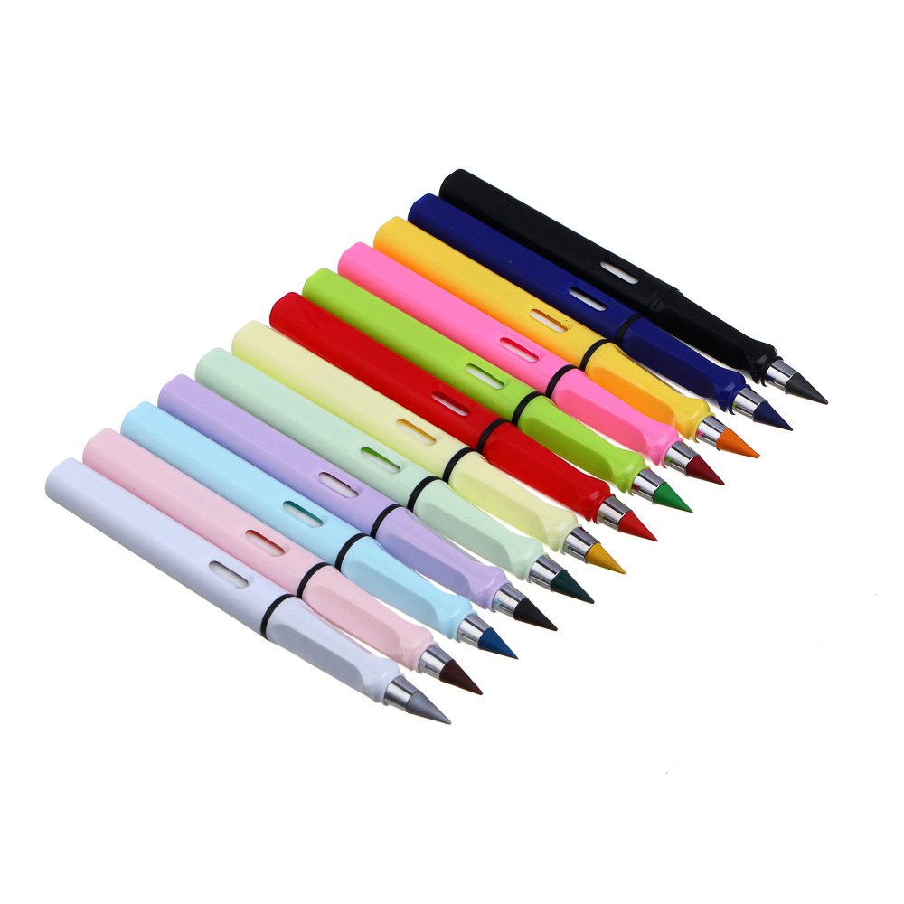 Вечные карандаши ClipStudio "Альфа" 12 цветов, пластиковый корпус, с ластиком, ПВХ-чехол с европод. - #2