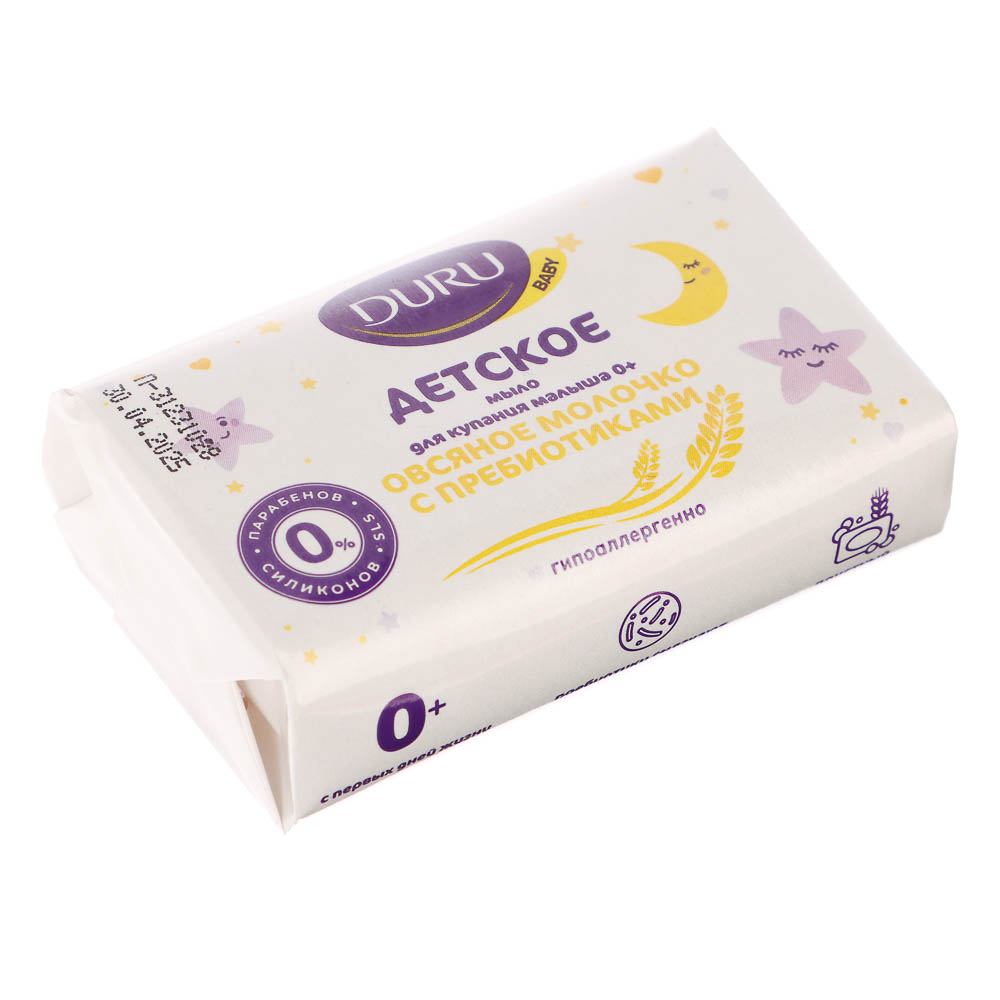 Мыло твердое детское DURU овсяное молочко и пребиотики, 80гр - #1