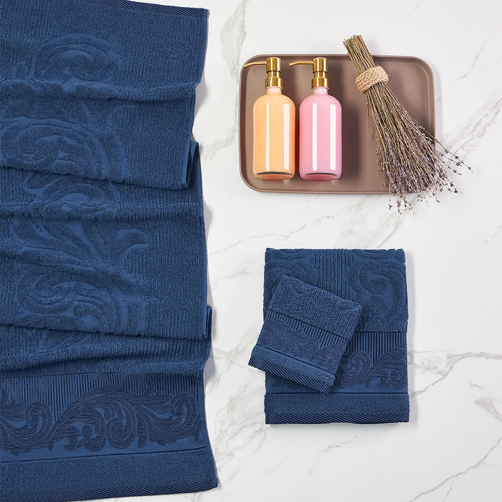 PROVANCE Нэви Полотенце махровое, 100% хлопок, 50х90см, 420гр/м, синий - #2