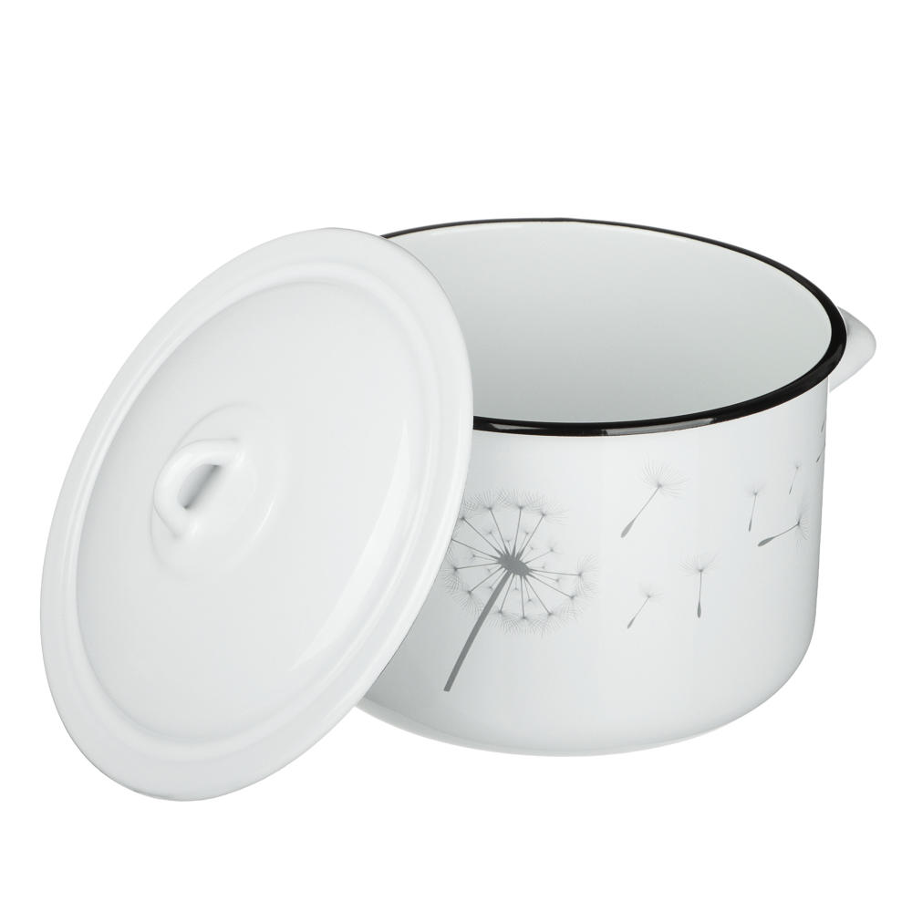 Одуванчик Кастрюля эмалированная 4,3л, индукция - #4