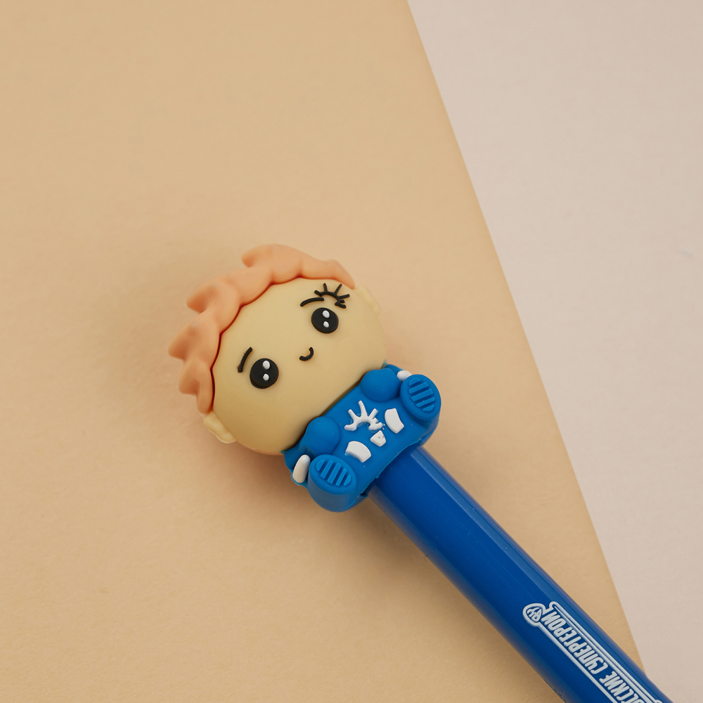 BY Русские Супергерои Авторучка шар.синяя, с фигуркой в форме супергероя, 4 диз., "Кавай", дисплей - #15