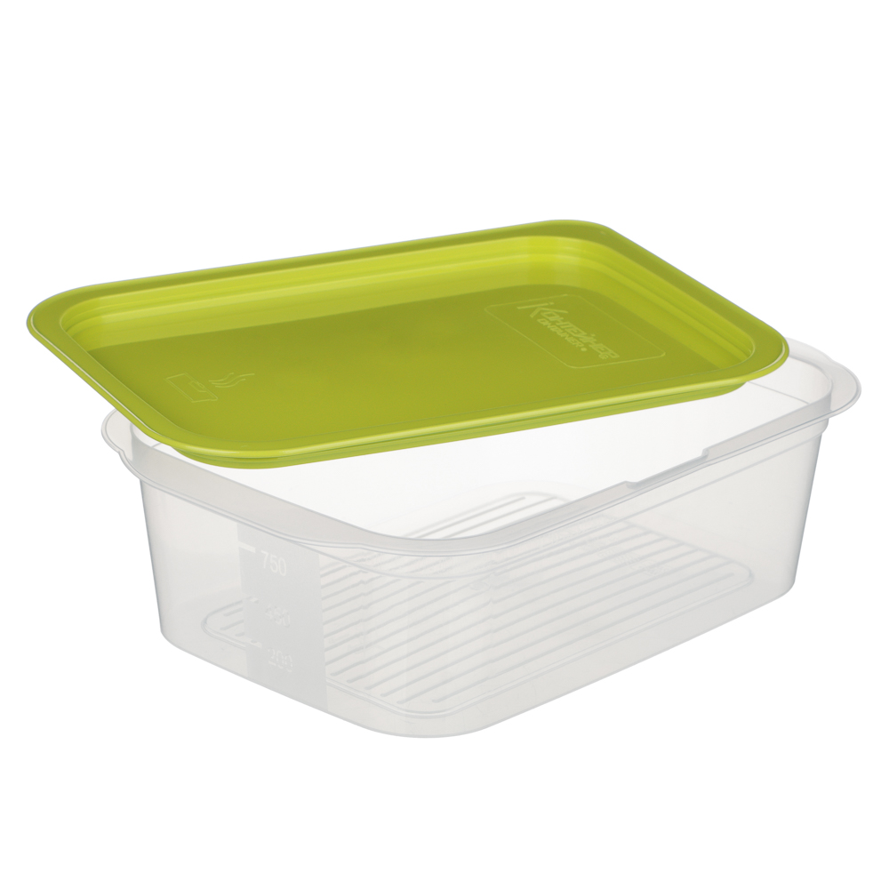 Контейнер пищевой прямоугольный 1,1л с паровыпуском и мерной шкалой, пластик - #2