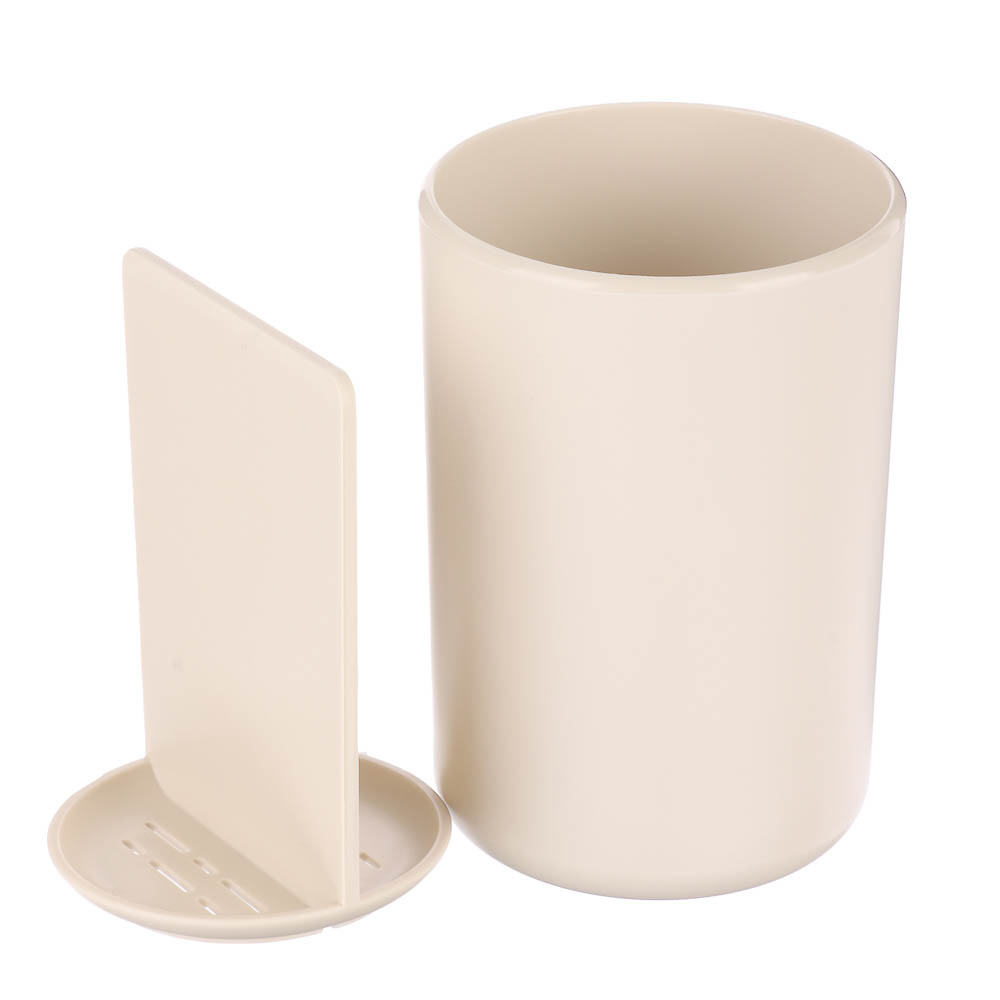 Стакан для зубных щеток Flux, 250мл, бежевый, 7,5х7,5х11см - #3