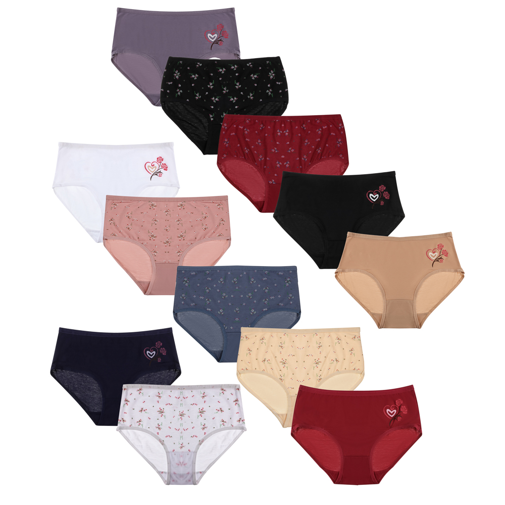 Трусы женские макси с принтом, р.50-52, 95% хлопок, 5% спандекс, Cotton #6001 - #1
