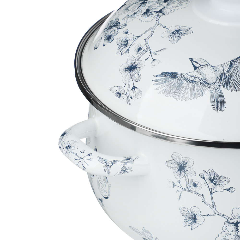 Кастрюля эмалированная тм VETTA Флорал, 24см, 5л, индукция - #3