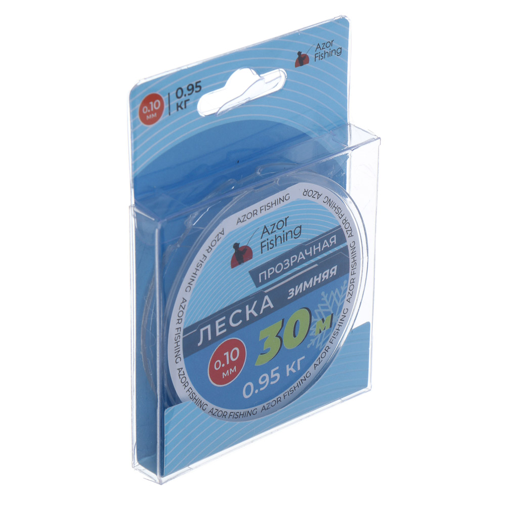 Леска зимняя тм AZOR FISHING, 30м, 0,10мм, 0,95кг, прозрачная - #3