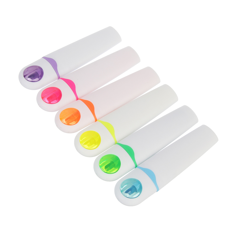 Маркер-выделитель, колпачок прозрачный, 6 цветов - #7