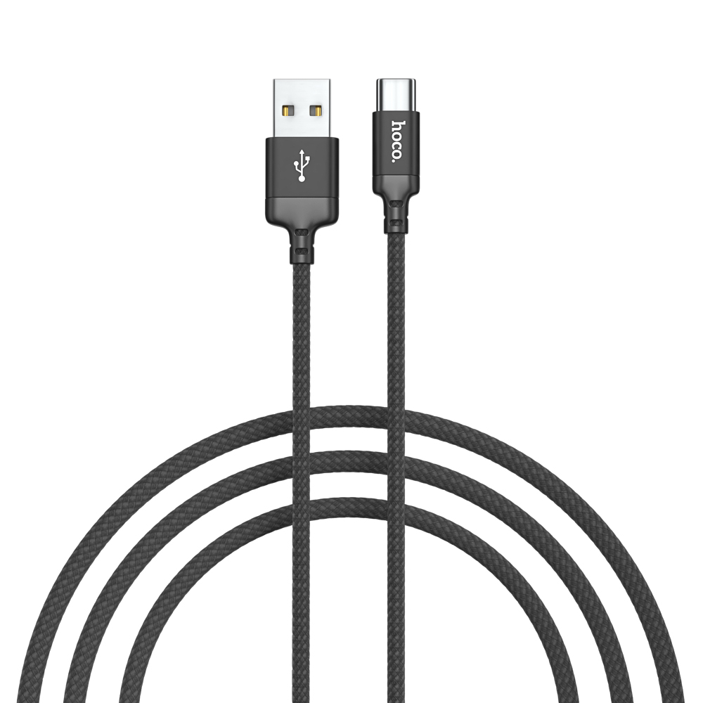 Кабель для зарядки USB(A)-Type C hoco. модель X14, 1м, 3А, черный - #1